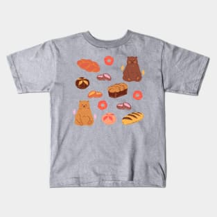 Adorable Bears and Bread Kids T-Shirt